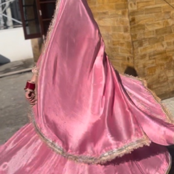 Baby Pink Silk Lengha for sale - Picture 4 of 7